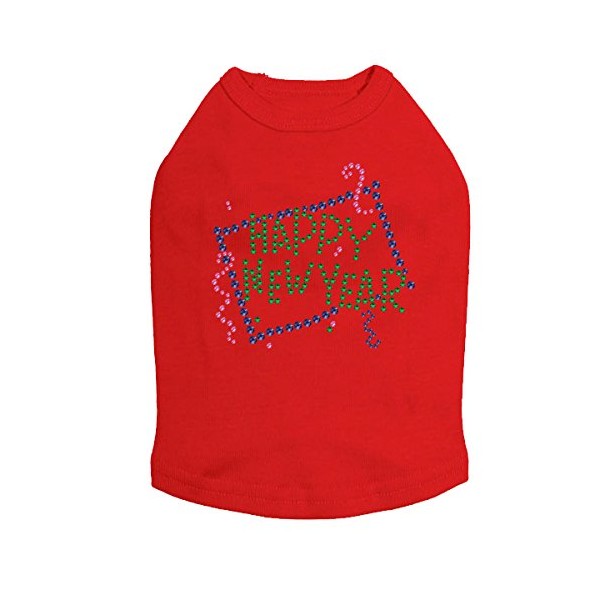 Happy New Year Confetti - Bling Rhinestone New Year Dog