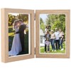 Czemo Wooden Picture Frame for 2 Photos Foldable Picture Frame
