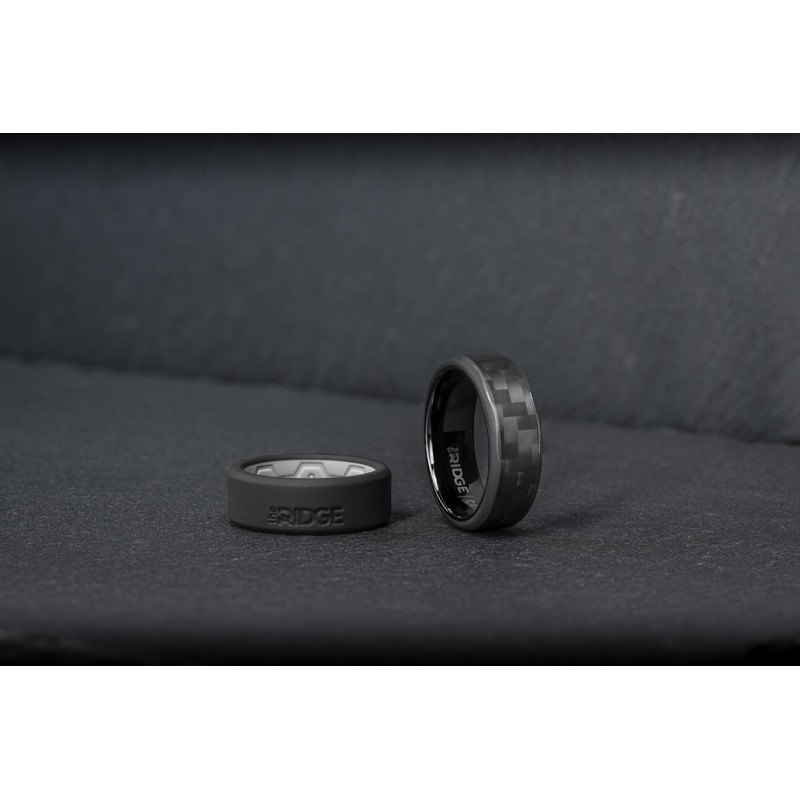 Ridge Beveled Ring Set 6mm - Carbon Fiber 3K -