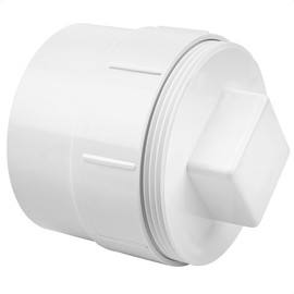 3" PVC Sewer Cleanout Adapter with Plug Pipe Fitting, PVC DWV Flush Sewer Cleanout Cap for Drainage Piping System
