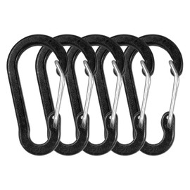 LANRU Paquete de 5 Clips de mosquetón Mini Llavero de aleación de Aluminio Clip de mosquetón Anillos en D para Acampar Senderismo Pesca Mochilero