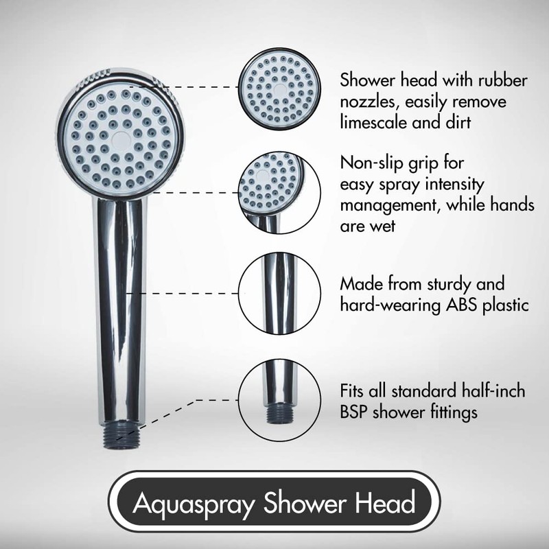 AQUALONA® Aquaspray Handheld Shower Head - Rub Clean Technology -
