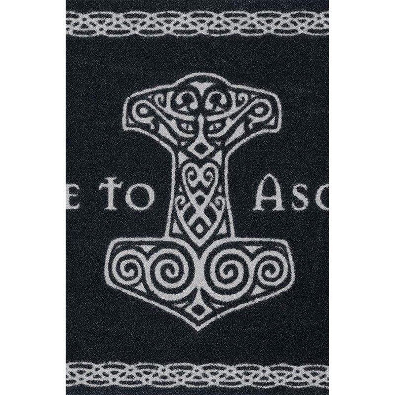 Gate To Asgard Door Mat black-white