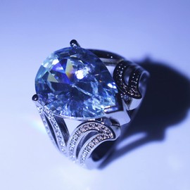 4CT 925 Sterling Silver Engagement Rings Pear Cut Cubic Zirconia CZ Promise Rings Bride's Eternal Wedding Princess Pear Cut Ring Teardrop Bands Water Drop Tear Shape Zircon Water Drop Ring 10