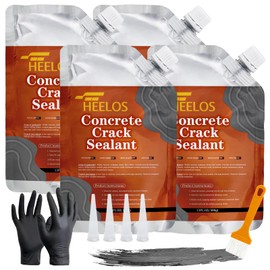 Concrete Crack Filler, 4 Pack Self Leveling Crack Sealant Repair Sealer, High Elasticity Cement Crack Filler, Waterproof Caulking Glue for Driveway, Patio, Sidewalk, Concrete Joint Repair, Grey