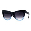 Butterfly Cateye Sunglasses Womens Designer Shades Navy Blue Glitter, Smoke
