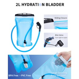 Blue Quartz Hydration Pack, Lightweight Water Backpack with 2L Hydration Bladder for Cycling Hiking