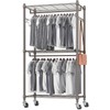 Himimi Rolling Clothes Rack, Clothing Racks for Hanging Clothes, Heavy
