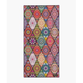 Tesalate - The Original Sand Free Travel Beach Towel Blanket-Quick Fast Dry Super Absorbent Lightweight Thin Microfiber Towels for Pool Swimming Bath Camping Yoga Gym (Bohemian)