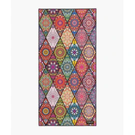 Tesalate - The Original Sand Free Travel Beach Towel Blanket-Quick Fast Dry Super Absorbent Lightweight Thin Microfiber Towels for Pool Swimming Bath Camping Yoga Gym (Bohemian)