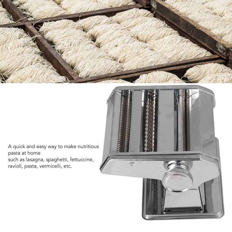 Topyond Stainless Steel Pasta Machine with 2 Blades, Manual Hand