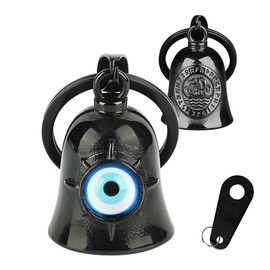 Motorcycle Bell Guardian Angel: Gremlin Bells for Motorcycles | Viking Warship Gremlin Bell with Hanger, Evil Eye Keychain Gifts for Men