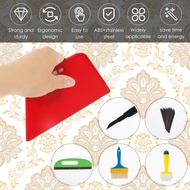 15Pcs Wallpaper Smoothing Tool Kit Multifunctional Wallpaper Tool Set with Brush Scraper Roller and Art Cutter Reusable Professional Wallpaper Tools for Applying Peel and Stick Wallpaper