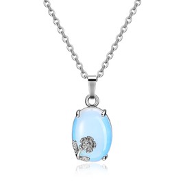 Jovivi Crystal Necklaces for Women,Opal Flower Healing Crystal Gemstone Necklace Womens Crystal Jewellery Gifts For Her Mum Christmas Birthday