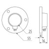 Chrome 25mm Round Tube Pipe Clamp Holder for Hanging Garment