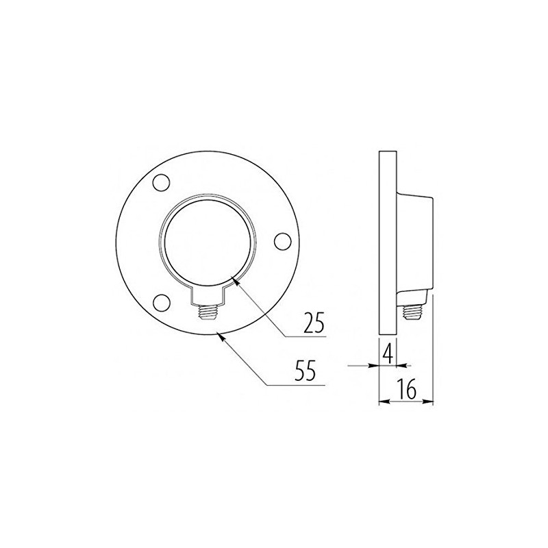 Chrome 25mm Round Tube Pipe Clamp Holder for Hanging Garment