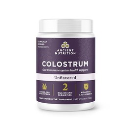 Ancient Nutrition Colostrum Superfood Powder, Grass Fed Bovine Colostrum, Supports Healthy Gut Microbiome and Immune System, Clinically Studied Lactoferrin & Probiotics, Unflavored, 60 Servings