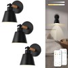 BIMEAN Black Battery Operated Wall Sconce Set of 3, Easy