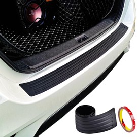 Goodream Rear Bumper Protector Guard Universal Black Rubber Trim Cover Protection Strip Scratch-Resistant Exterior Car Accessories Trunk Door Entry Sill Guard for Most Cars and SUV(35.8Inch)