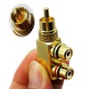 zdyCGTime RCA Splitter Adapter,90 Degree Right Angle RCA Male to