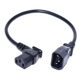 Toptekits C14 to Angled C13 Power Cords - 1ft/30cm, Right Angle, 10A/250V, 18/3 AWG, IEC 60320 C14 to Right Angled C13 Power Extension Cord (C14 to Right C13,1ft)