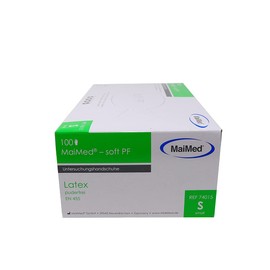 MaiMed Soft PF Disposable Latex Examination Gloves with Rolled Edge s light beige 100.00