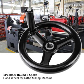 Rueda manual de baquelita de 7.7 pulgadas, rueda manual de baquelita de madera de fresado con torno antideslizante de 3 radios, para reemplazo de accesorios de maquinaria