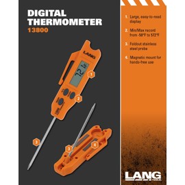 Lang Tools 13800 Digital Pocket Thermometer, Black