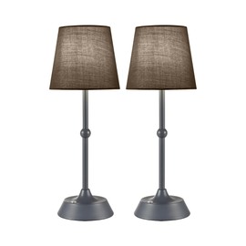 betluse Set of 2 LED Cordless Table Lamp,Rechargeable 6000mA Battery Operated Portable Grey Desk Lamp,Dimmable Touch Control Table Lamp, for Restaurant/Patio/Outdoor.(LED Bulb Included)