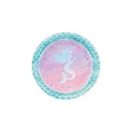 Trendware Iridescent Mermaid Party Paper Plates, 24 Count