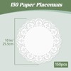 150 Pack Paper Doilies 10.5 inch - Round White Paper