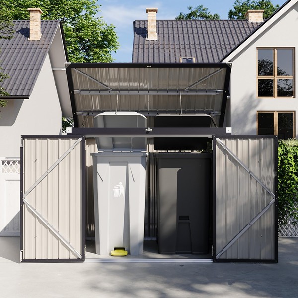 Aoxun 3.3' x 5.6' Metal Storage Shed - Waterproof Outdoor