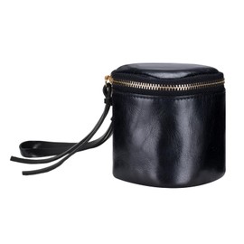 Leather coin purse, square, small wallet with zip, key pocket, coin purse, small vintage coin bag for coins, lipstick, credit cards, ID cards, receipts, black, Zip Wallet