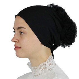 Modefa Islamic Women's Volumizing Non-Slip Cotton Hijab Bonnet Cap Underscarf (Black)