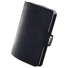 I-CLIP Original Slim Wallet Smooth Leather and Hole Embossing, black, Smooth leather