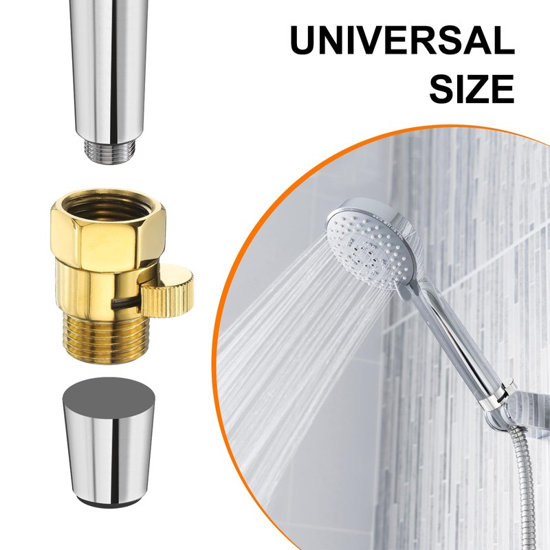 sourcing map Brass Chrome Shower Head Shut Off Valve, G1/2"