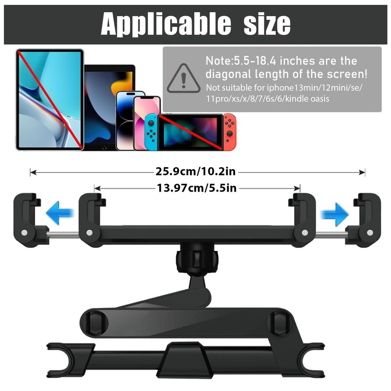 HIAHXC Tablet Holder Car Universal Tablet Holder for Car Adjustable