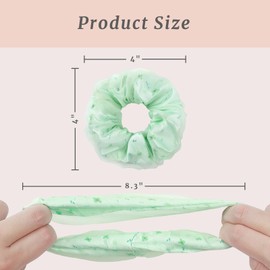 Mirlern 10-Piece Oversized Chiffon Scrunchies for Women and Girls, Cute Jumbo Organza Hair Ties Rope No Damage No Crease Hair Accessories Ponytail Holder (Crushed Flower)