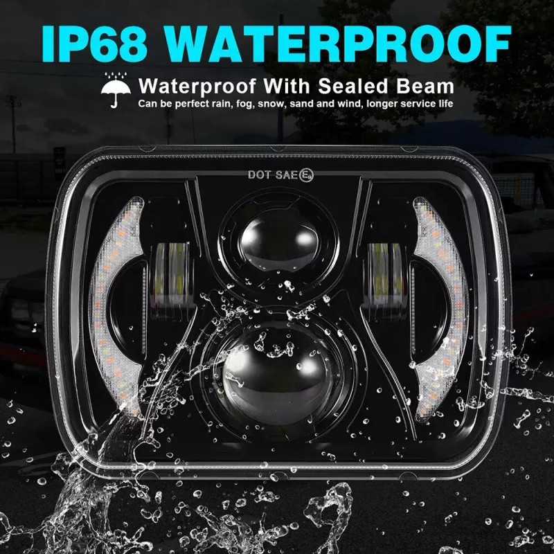 Unbranded 2pcs For Ford E150 E250 E350 7x6" LED Headlights