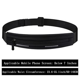 Rionera delgada para correr, cinturn de cintura para mujeres y hombres, soporte para telefono, accesorios para correr (negro)