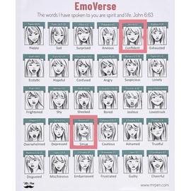 EmoVerse Magnet Feeling Chart with Bible Verse Guide, 14.5"x11.4", Emotions Chart for Kids and Adults, 30 Different Feelings