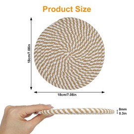 Set of 4 Pot Coasters, Cotton Thread Weaving Mat, 18 cm Pot Coasters, Heat Resistant, Coasters, Heat Resistant, Coaster Set for Dining Room, Office, Kitchen, Hotel