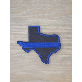 Unbranded TEXAS FLAG MAP STATE THIN BLUE LINE POLICE TACTICAL HOOK MORALE PATCH