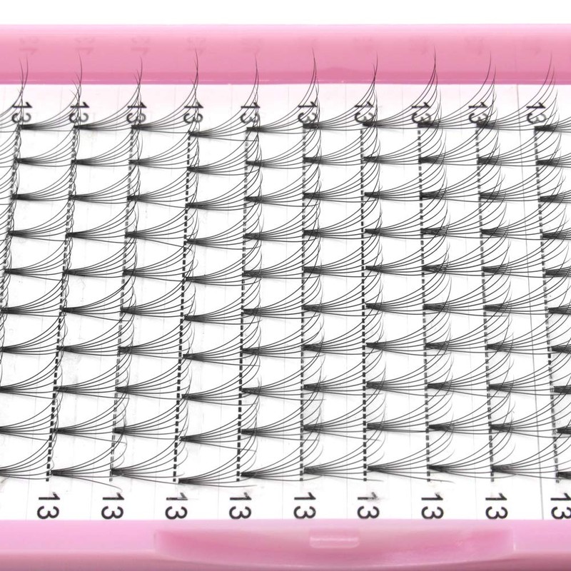 Fan Eyelash Extensions, 6D-C-0.07-15, Short, Ready-Made Volume Eyelashes, 0.07 C