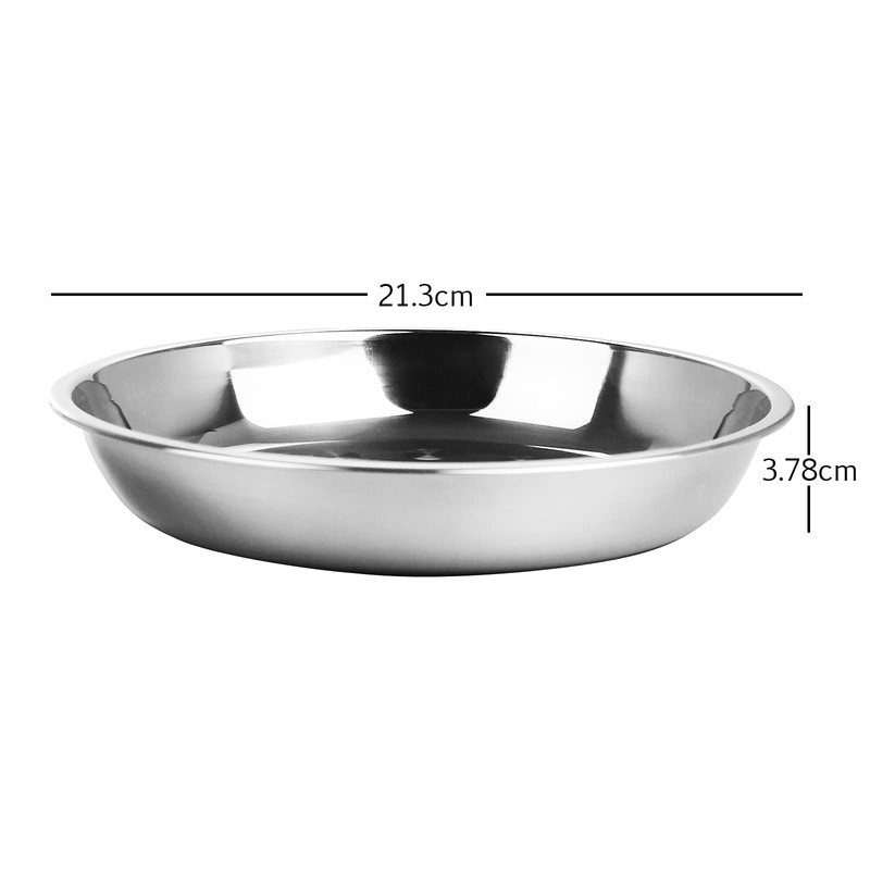 Dehouse 4-Pack Stainless Steel Metal Dinner Plates