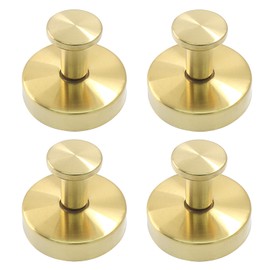 OSVJE Suction Cup Hooks for Shower, Bathroom Wall, Glass, Mirror, Tile, Strong Adhesive Hooks for Hanging Towels – Gold, 4-Pack, No Drilling Required
