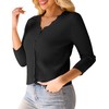 LIENRIDY Women's Cropped Cardigan Shrugs 3/4 Sleeve Button Down Ribbed