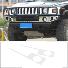 Stainless Steel Front Bumper Fog Light Fog Lamp Bezel Cover Trim Panel,Front Fog Light Bezels Covers for Hummer H2 2003-2009