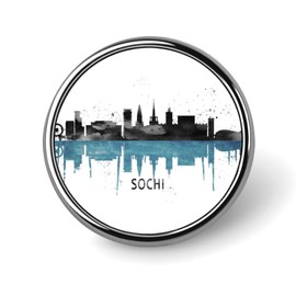 BESTORLOVE Enamel Pins Bulk Set Pins Russia Sochi Skyline Watercolor Pins For Backpacks City Pride Hometown Button Pins State Location Artistic City Souvenir Lapel Pins Accessory For Backpacks Badges