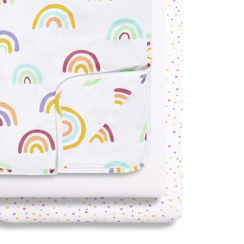 Snuz 3 Piece Crib Bedding Set – Rainbow, 3 Count